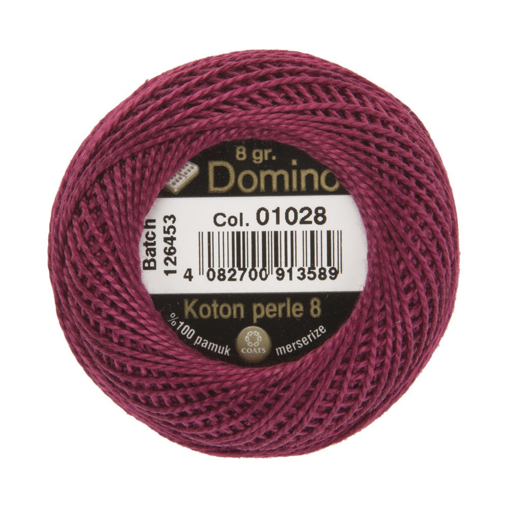 Domino Cotton Perle Size 8 Embroidery Thread (8 g), Purple - 4598008-01028