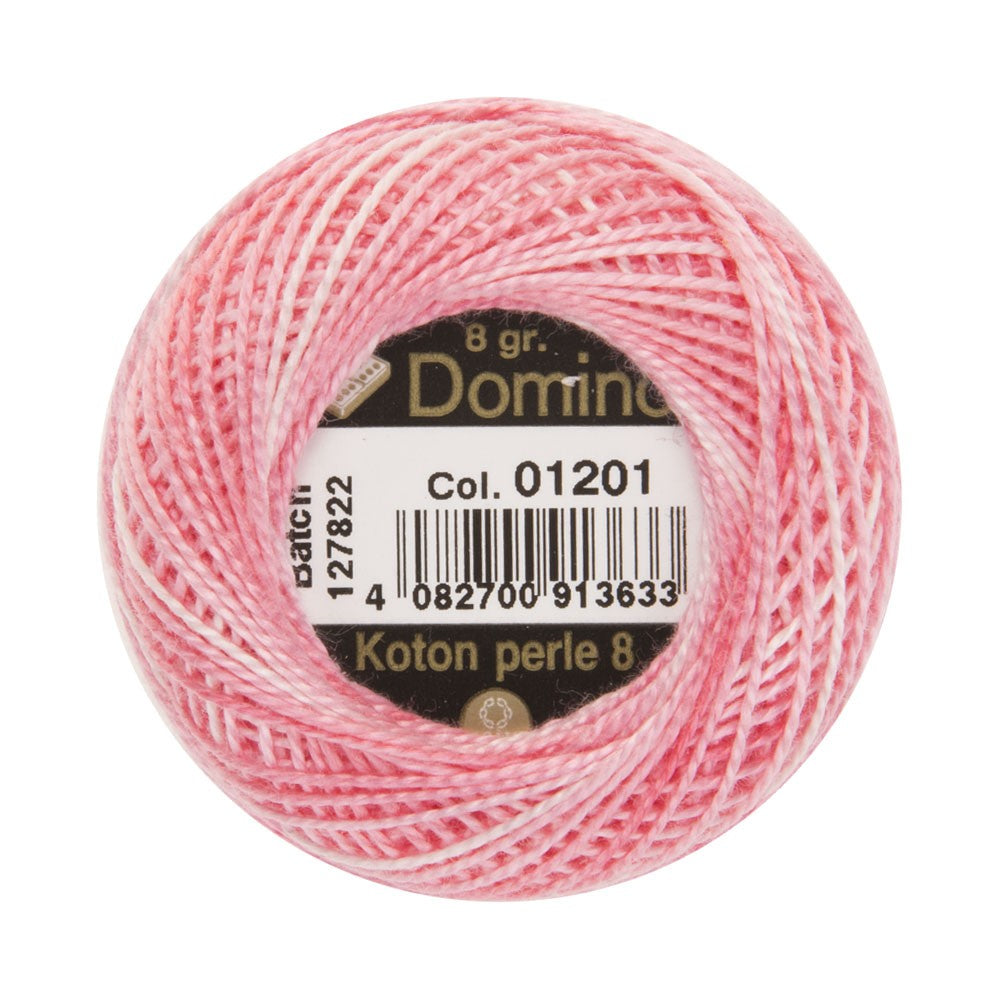 Domino Cotton Perle Size 8 Embroidery Thread (8 g), Pink - 4598008-01201