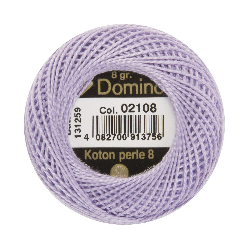 Domino Cotton Perle Size 8 Embroidery Thread (8 g), Purple - 4598008-02108