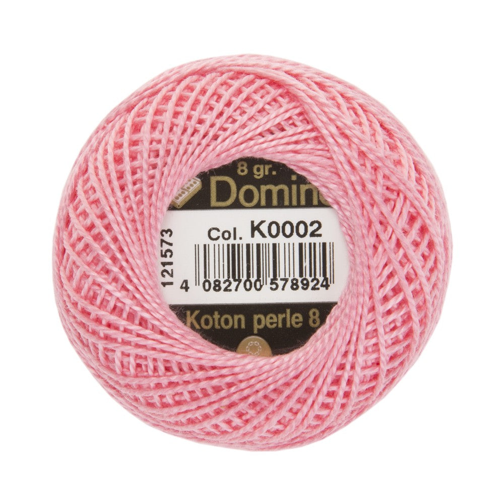 Domino Cotton Perle Size 8 Embroidery Thread (8 g), Pink - 4598008-K0002