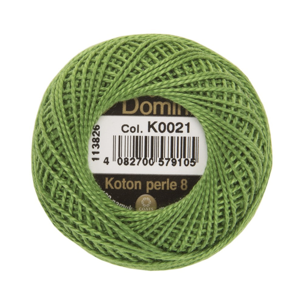 Domino Cotton Perle Size 8 Embroidery Thread (8 g), Green - 4598008-K0021