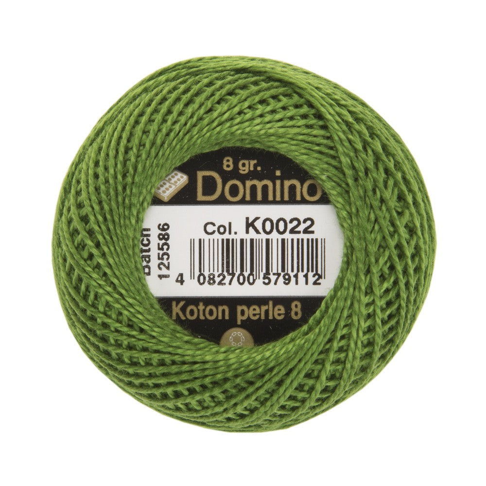 Domino Cotton Perle Size 8 Embroidery Thread (8 g), Green - 4598008-K0022