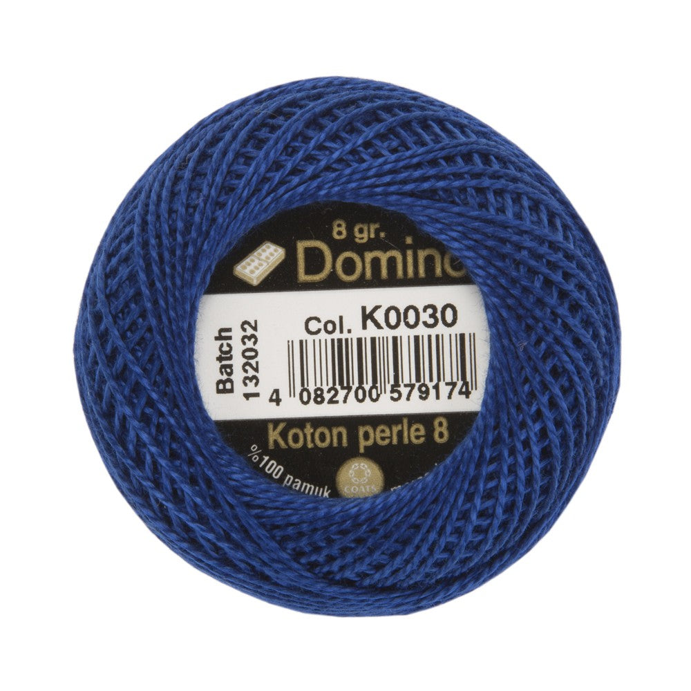 Domino Cotton Perle Size 8 Embroidery Thread (8 g), Blue - 4598008-K0030
