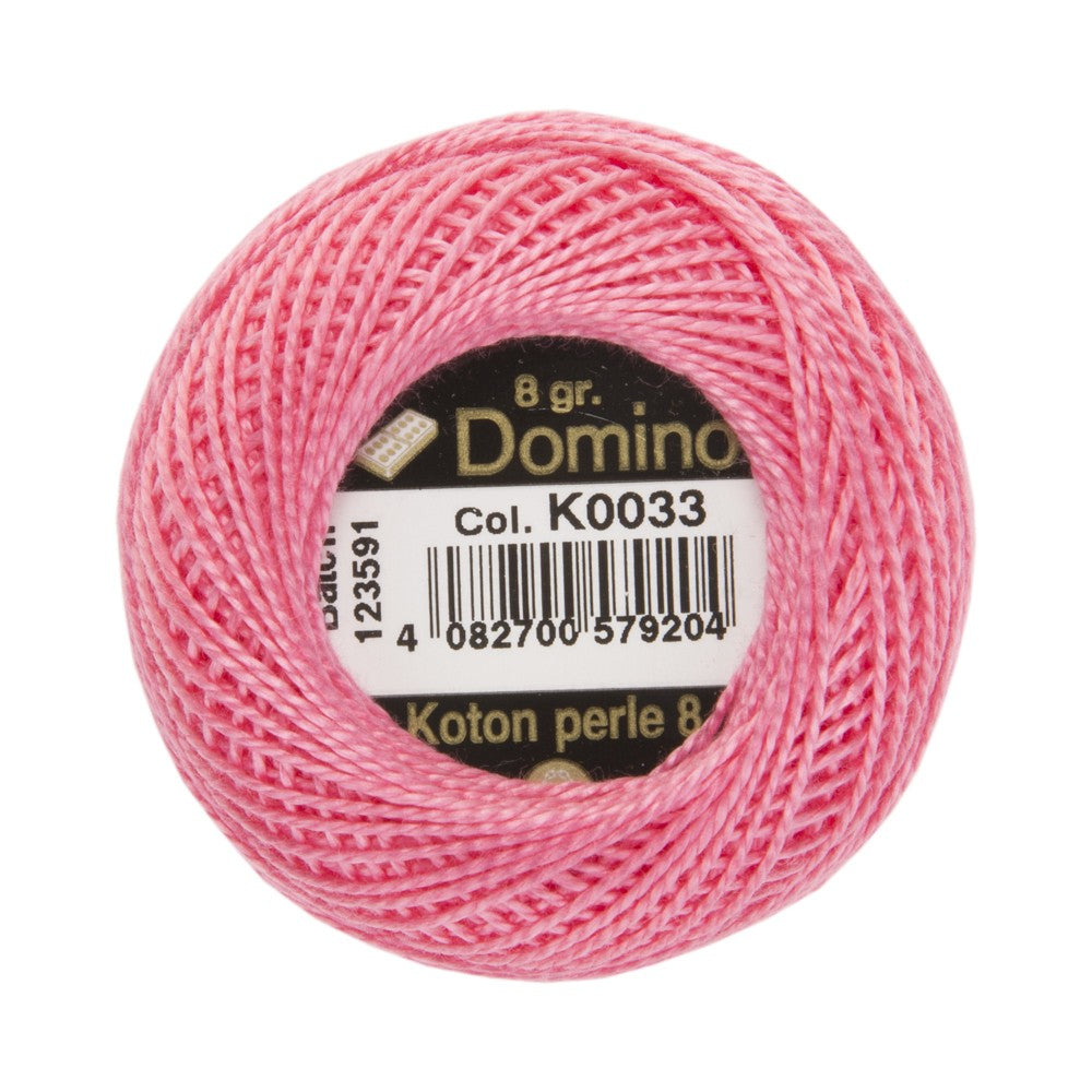 Domino Cotton Perle Size 8 Embroidery Thread (8 g), Pink - 4598008-K0033