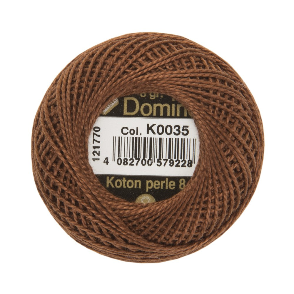 Domino Cotton Perle Size 8 Embroidery Thread (8 g), Brown - 4598008-K0035