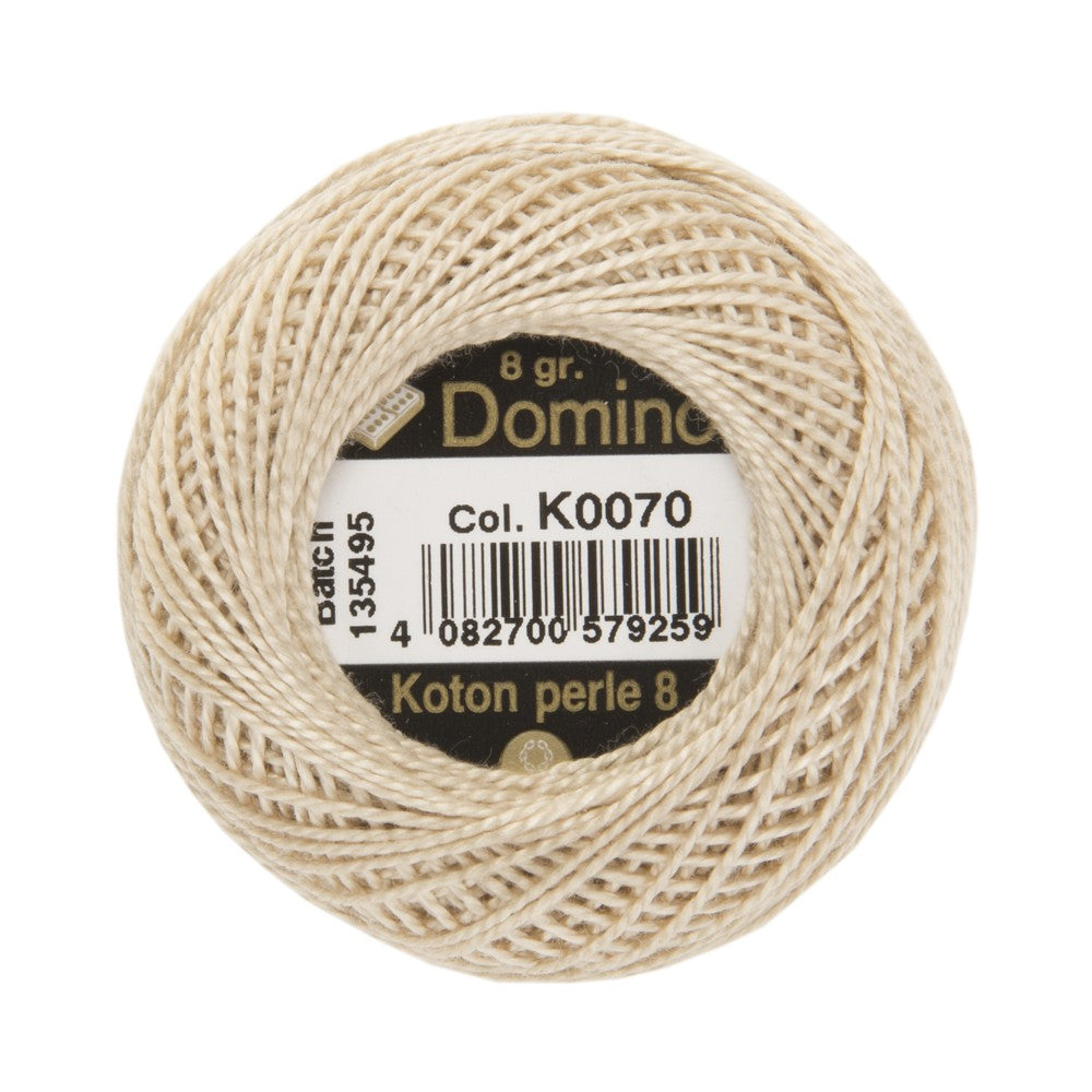 Domino Cotton Perle Size 8 Embroidery Thread (8 g), Beige - 4598008-K0070