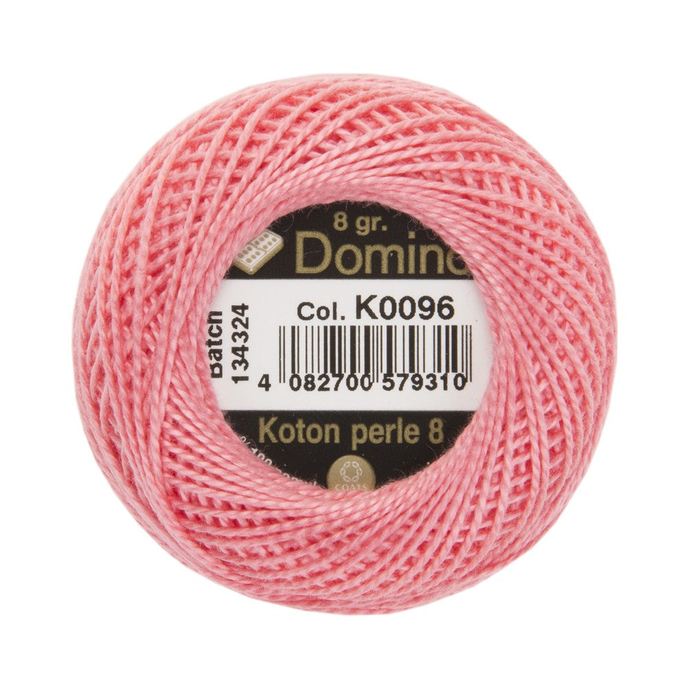 Domino Cotton Perle Size 8 Embroidery Thread (8 g), Pink - 4598008-K0096