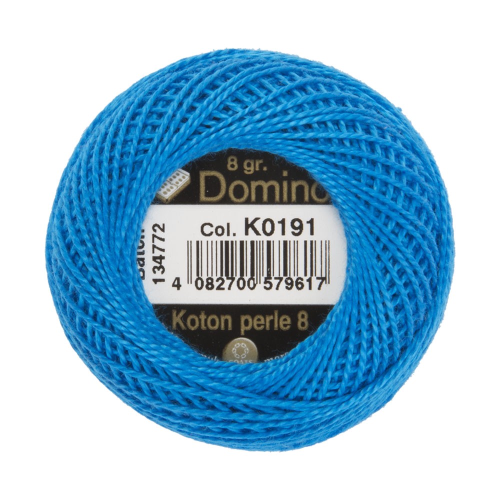 Domino Cotton Perle Size 8 Embroidery Thread (8 g), Blue - 4598008-K0191
