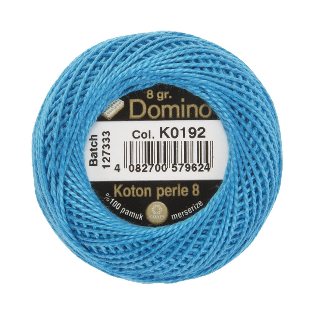 Domino Cotton Perle Size 8 Embroidery Thread (8 g), Blue - 4598008-K0192
