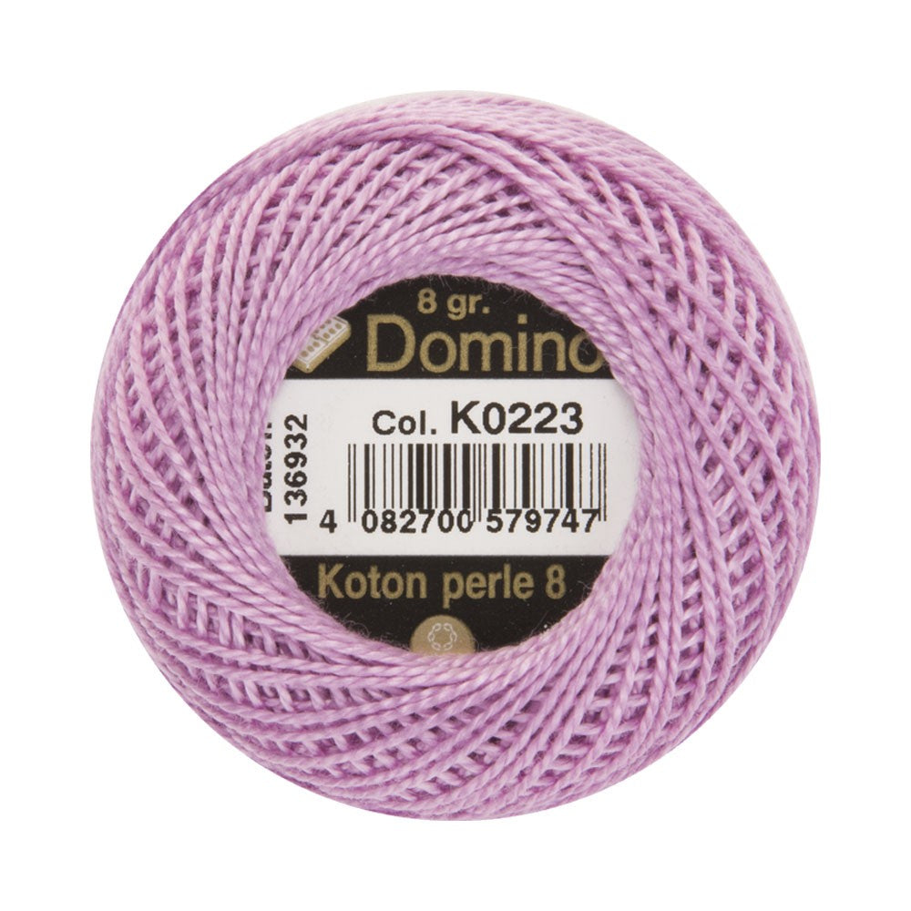 Domino Cotton Perle Size 8 Embroidery Thread (8 g), Purple - 4598008-K0223