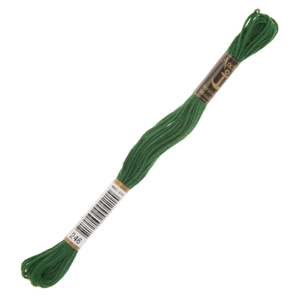 Anchor Stranded Mouline Embroidery Thread, 8m, Green - 0246