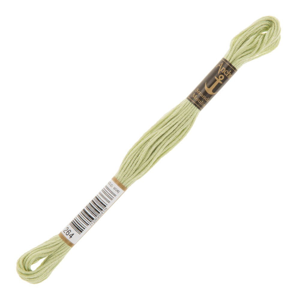 Anchor Stranded Mouline Embroidery Thread, 8m, Green - 0264