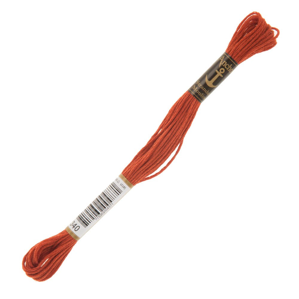 Anchor Stranded Mouline Embroidery Thread, 8m, Red - 0340