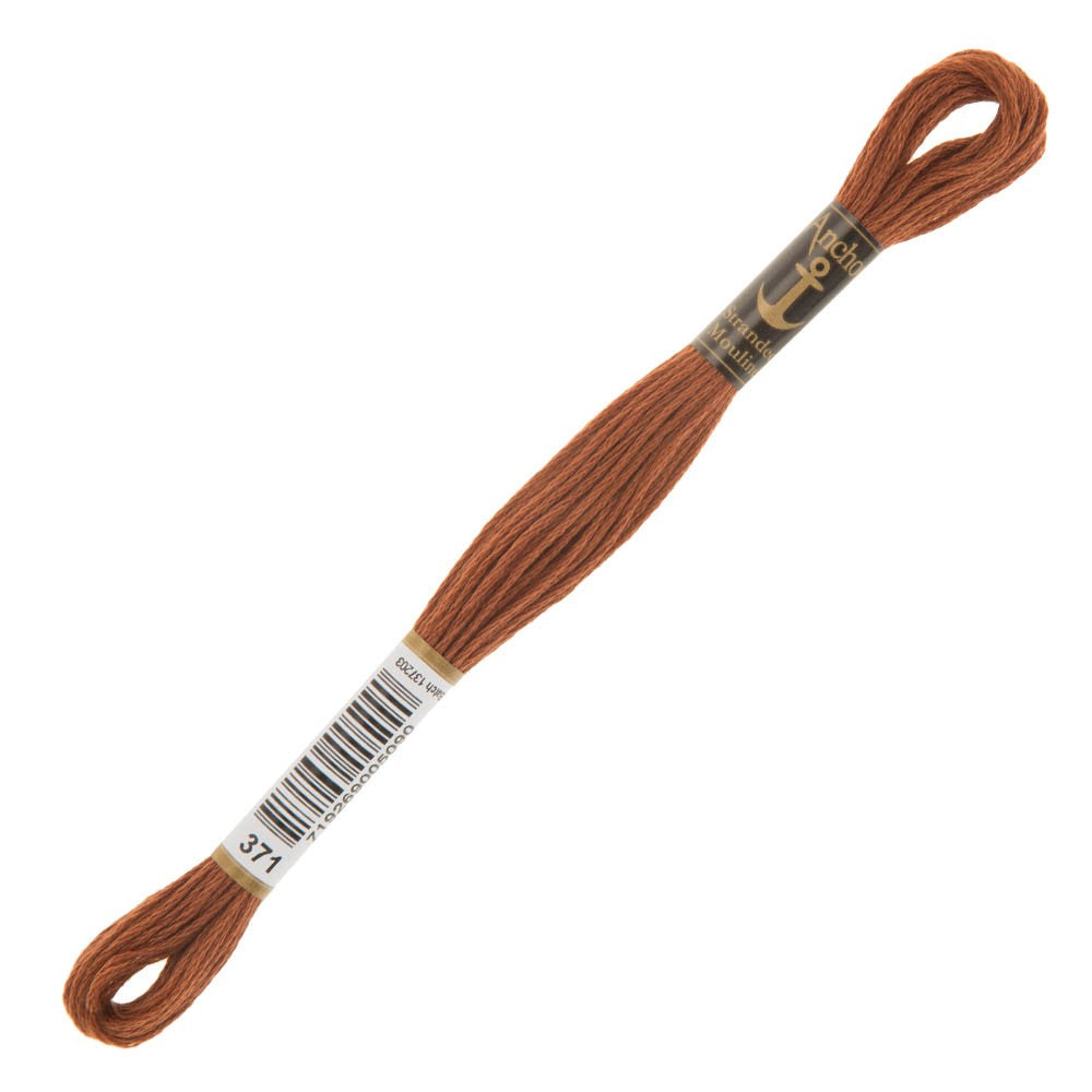 Stranded Embroidery Threads Anchor Stranded Mouline Embroidery Thread, 8m, Brown - 0371