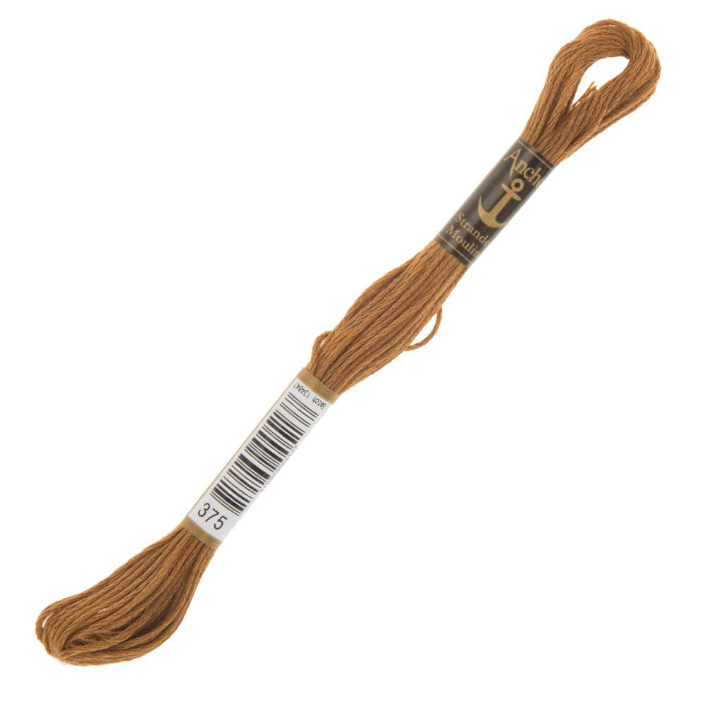 Anchor Stranded Mouline Embroidery Thread, 8m, Brown - 0375