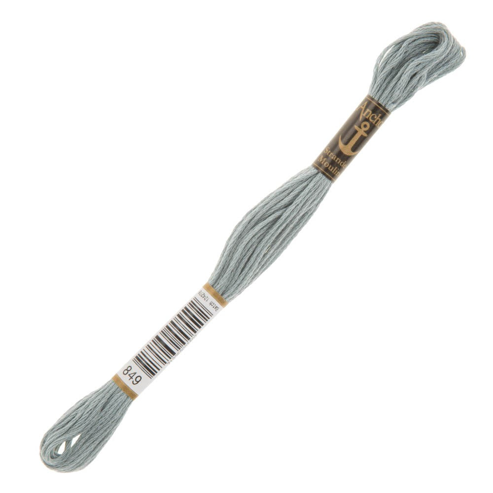 Anchor Stranded Mouline Embroidery Thread, 8m, Grey - 0849