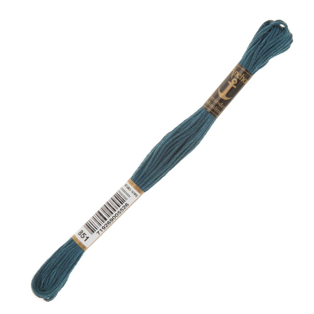 Anchor Stranded Mouline Embroidery Thread, 8m, Blue - 0851