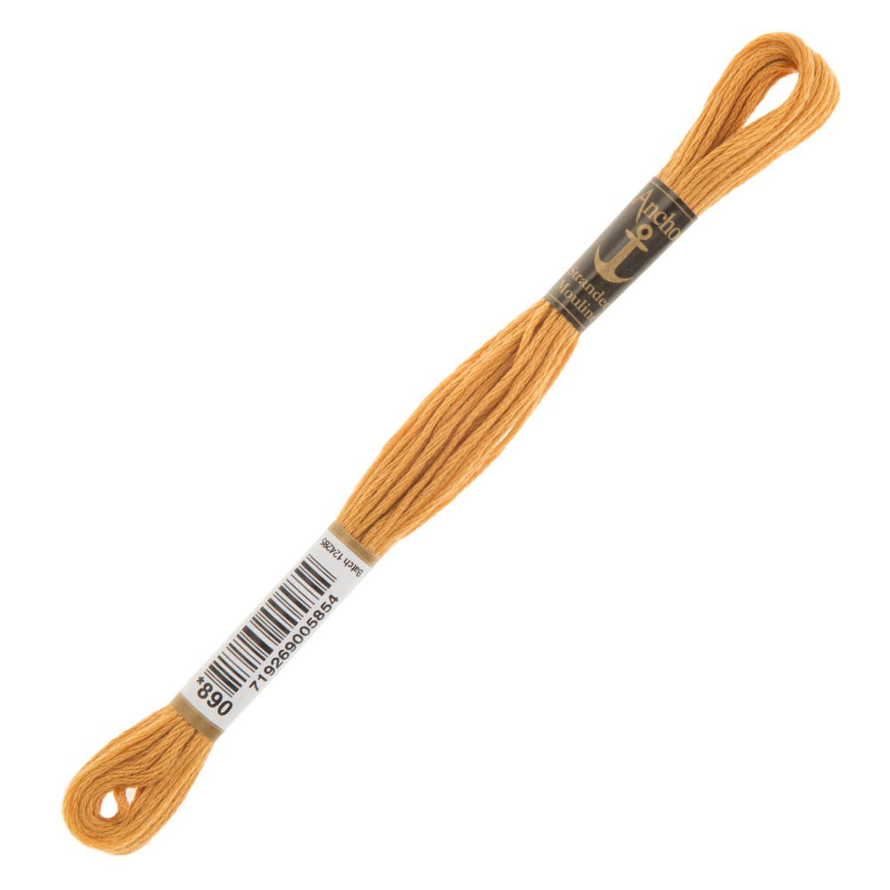 Anchor Stranded Mouline Embroidery Thread, 8m, Orange - 0890