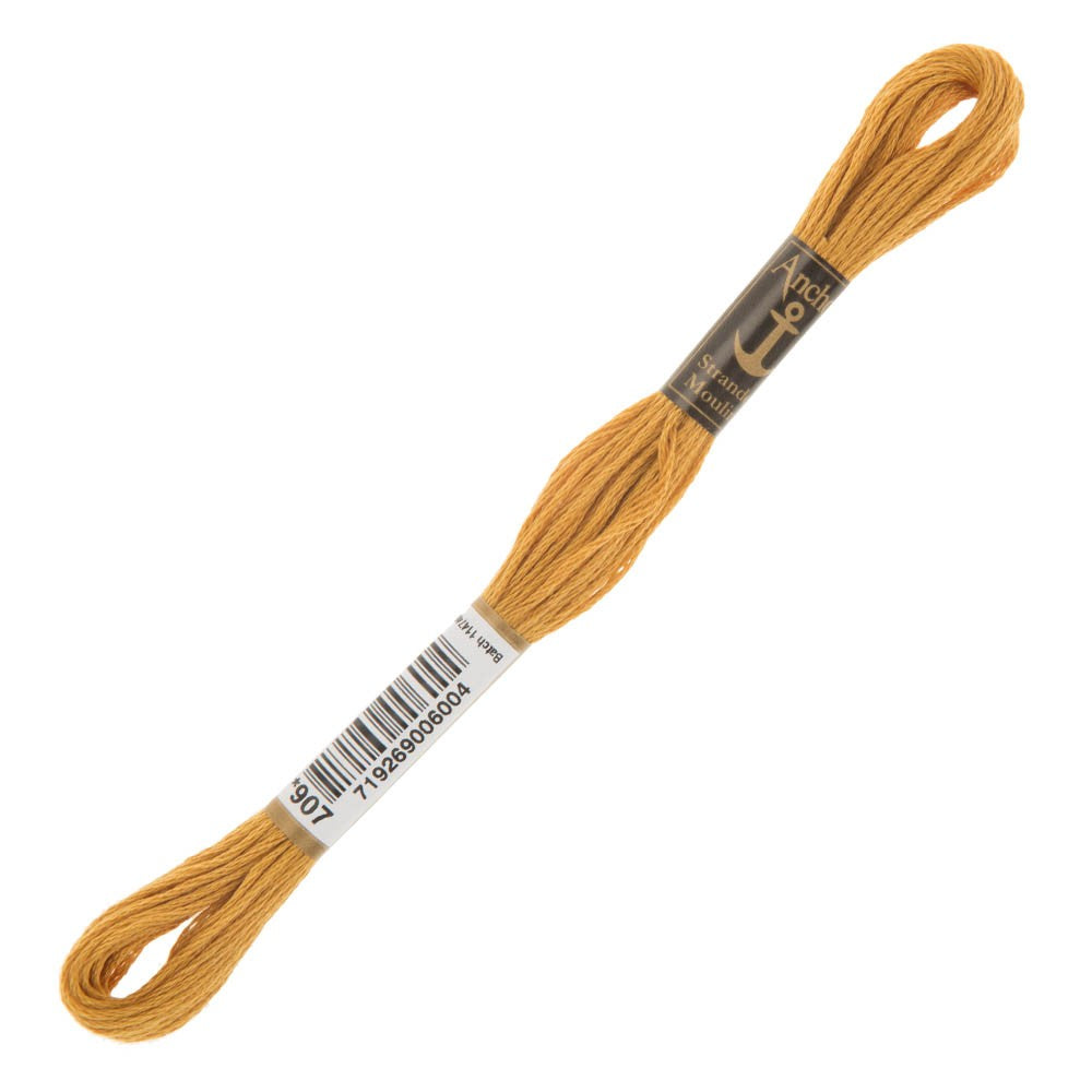Anchor Stranded Mouline Embroidery Thread, 8m, Orange - 0907