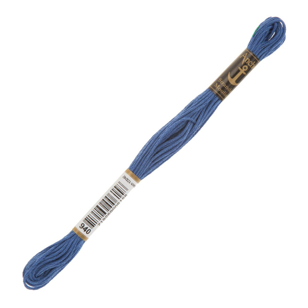 Anchor Stranded Mouline Embroidery Thread, 8m, Blue - 0940