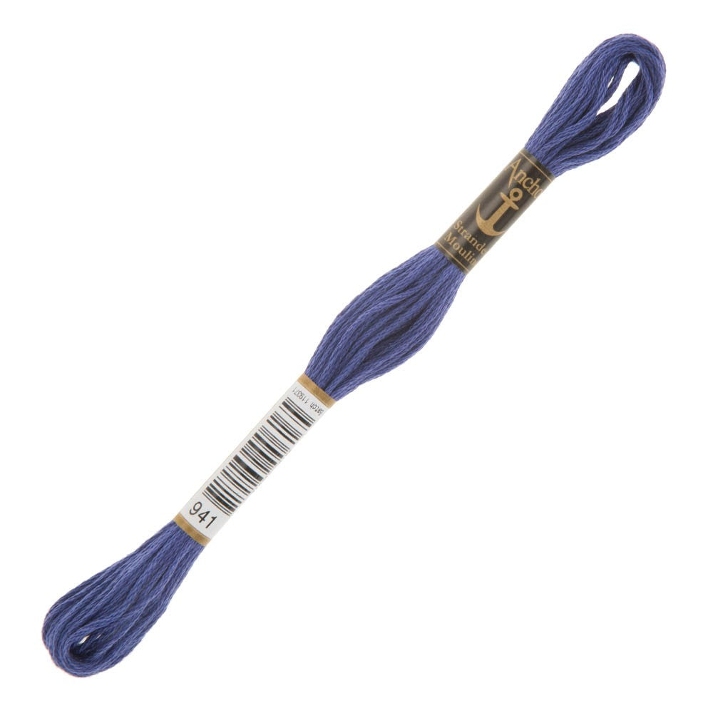 Anchor Stranded Mouline Embroidery Thread, 8m, Blue - 0941