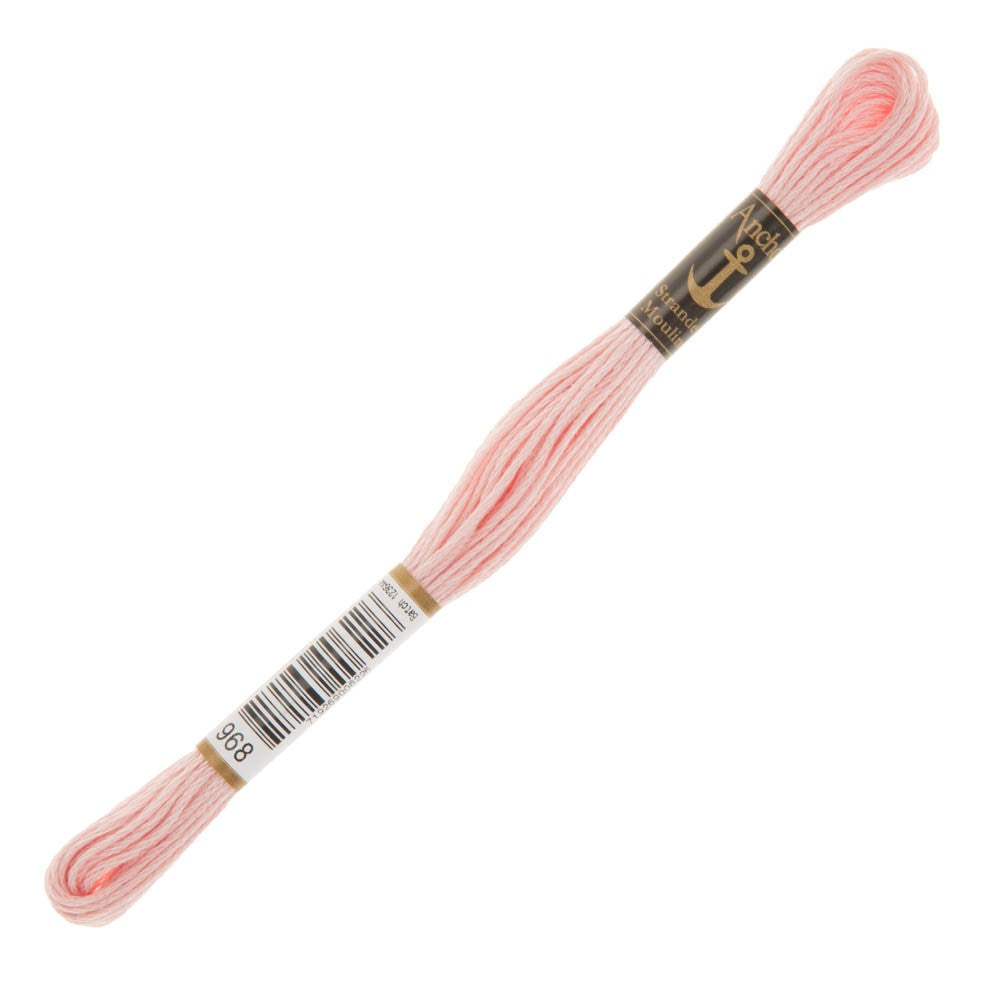 Anchor Stranded Mouline Embroidery Thread, 8m, Pink - 0968