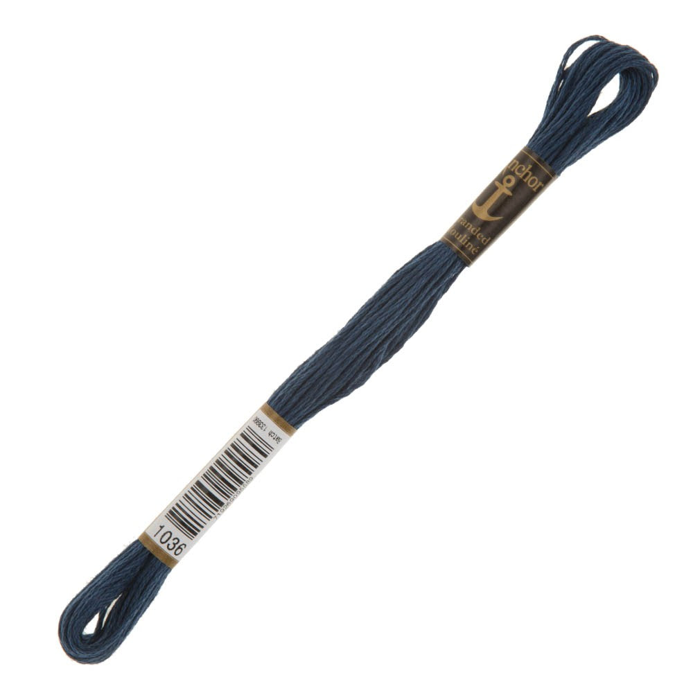 Stranded Embroidery Threads Anchor Stranded Mouline Embroidery Thread, 8m, Blue - 1036