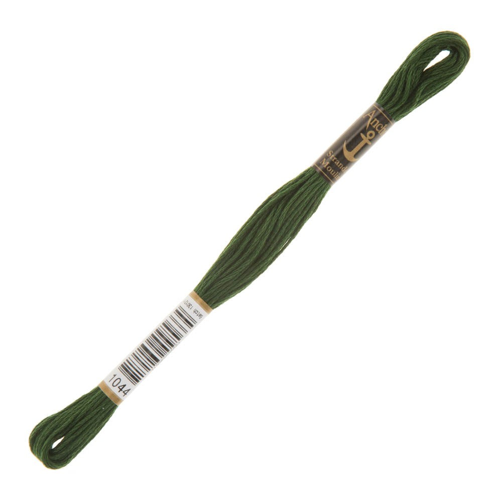 Anchor Stranded Mouline Embroidery Thread, 8m, Green - 1044