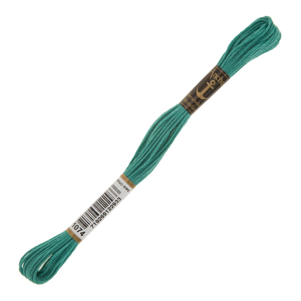 Anchor Stranded Mouline Embroidery Thread, 8m, Green - 1074