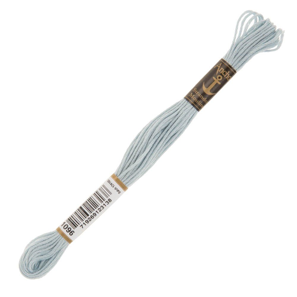 Thread Color 1096 Anchor Stranded Mouline Embroidery Thread, 8m, White - 1096