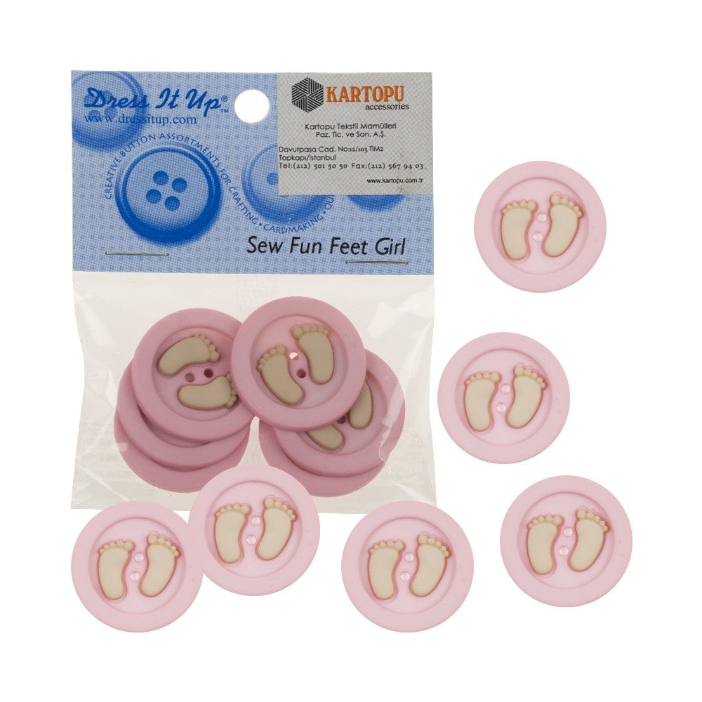 Dress It Up Creative Button Assortment, Baby Feet - 5873