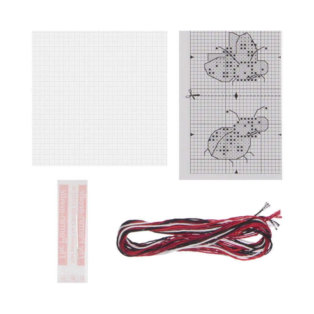 Permin Water-Soluable Cross Stitch Mini Kit, Ladybug 10x10 - 794764