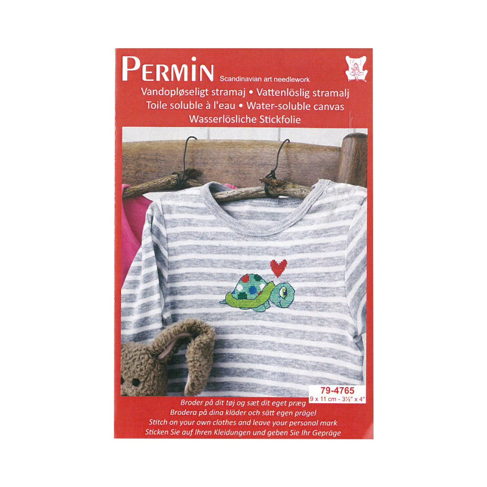 Permin Water-Soluable Cross Stitch Mini Kit, Turtle 10x10 - 794765