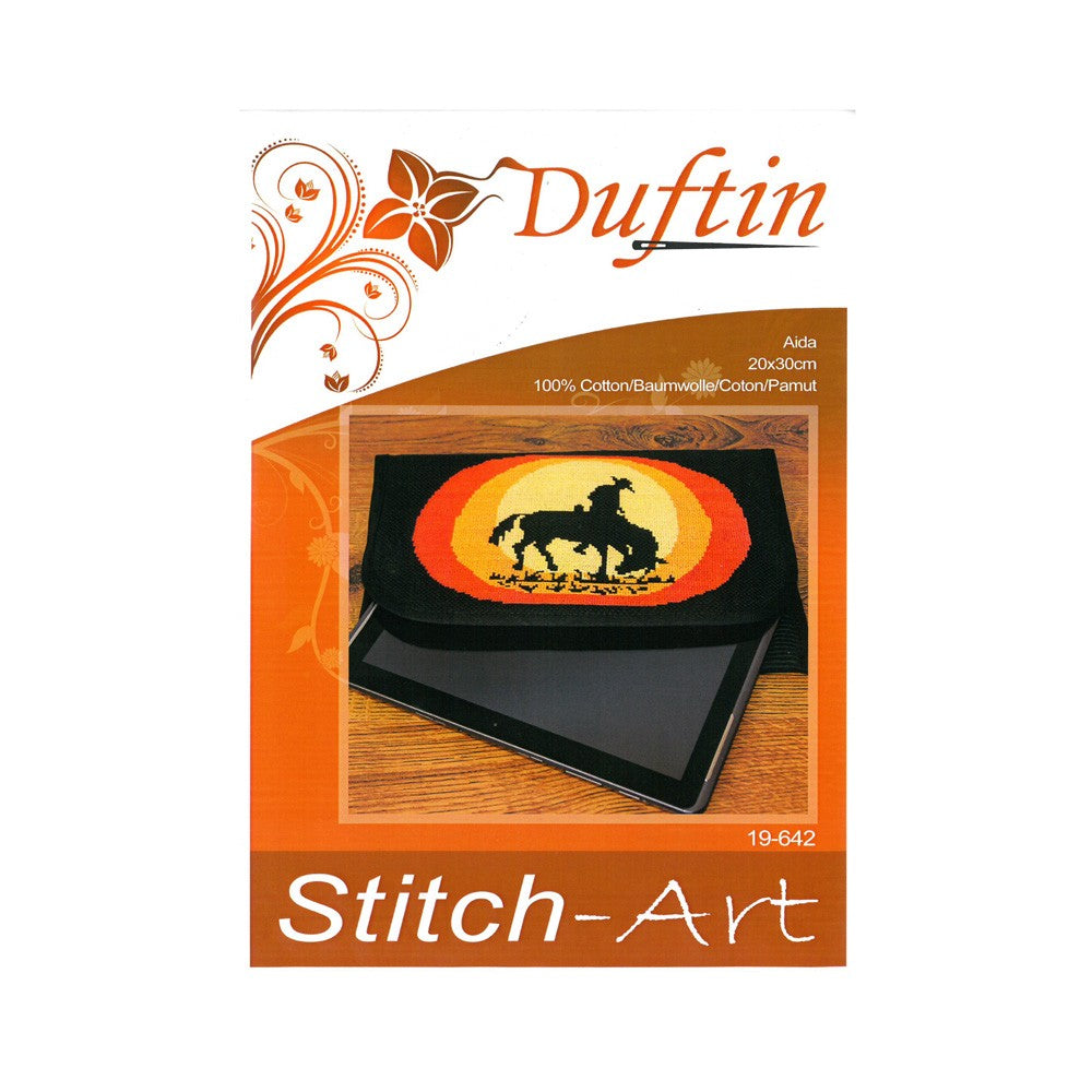 Duftin Stitch-Art Cowboy Motif Tablet Case Cross Stitch Kit - 19642-AA0364
