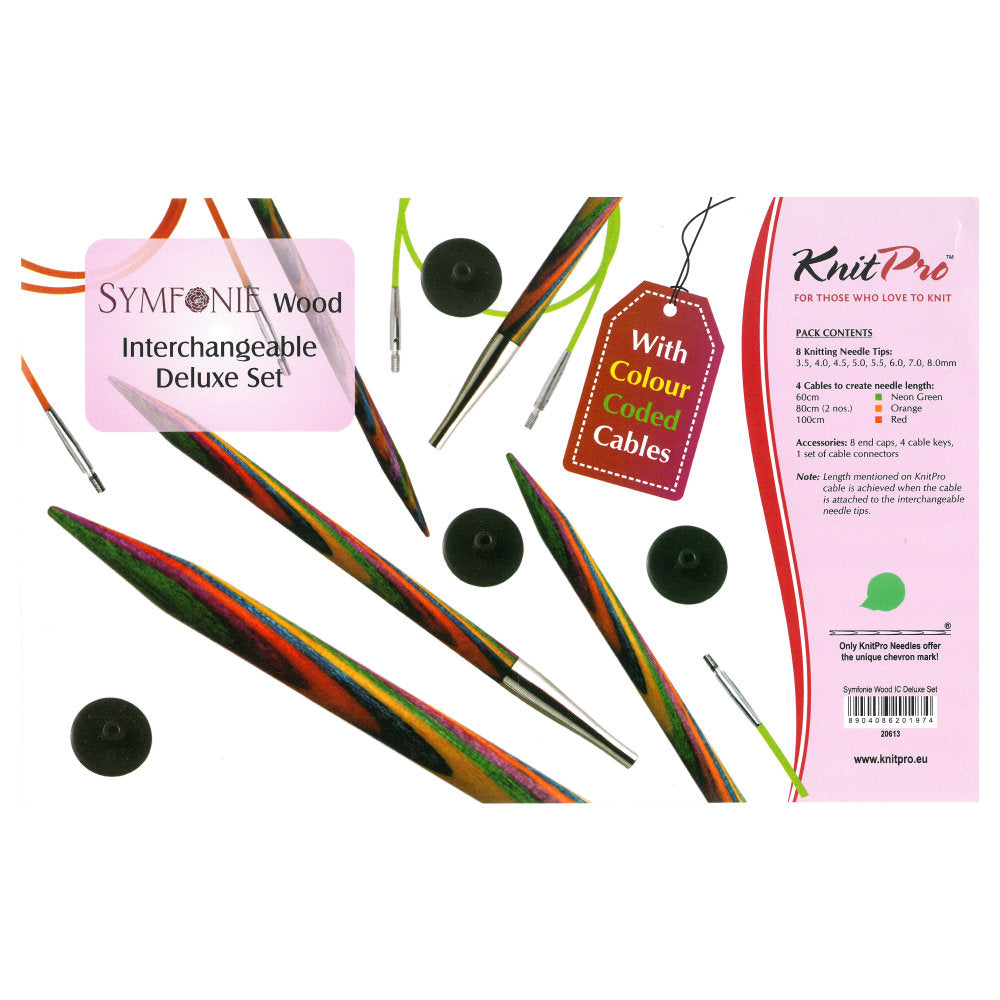 KnitPro Symfonie Interchangeable Knitting Needle Set, Deluxe - 20613