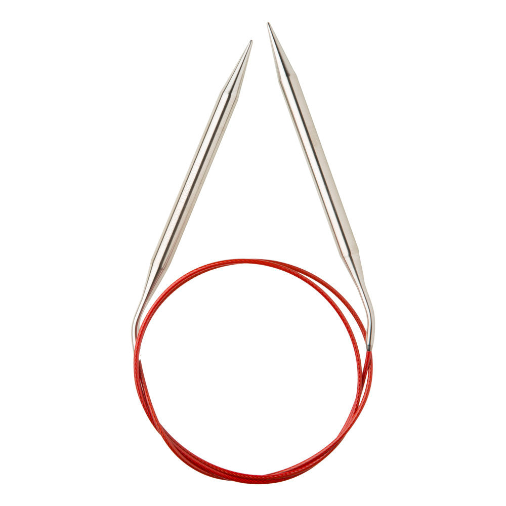 ChiaoGoo Knit Red 8.00 mm 100 cm Stainless Steel Fixed Circular Needle - 6040-11