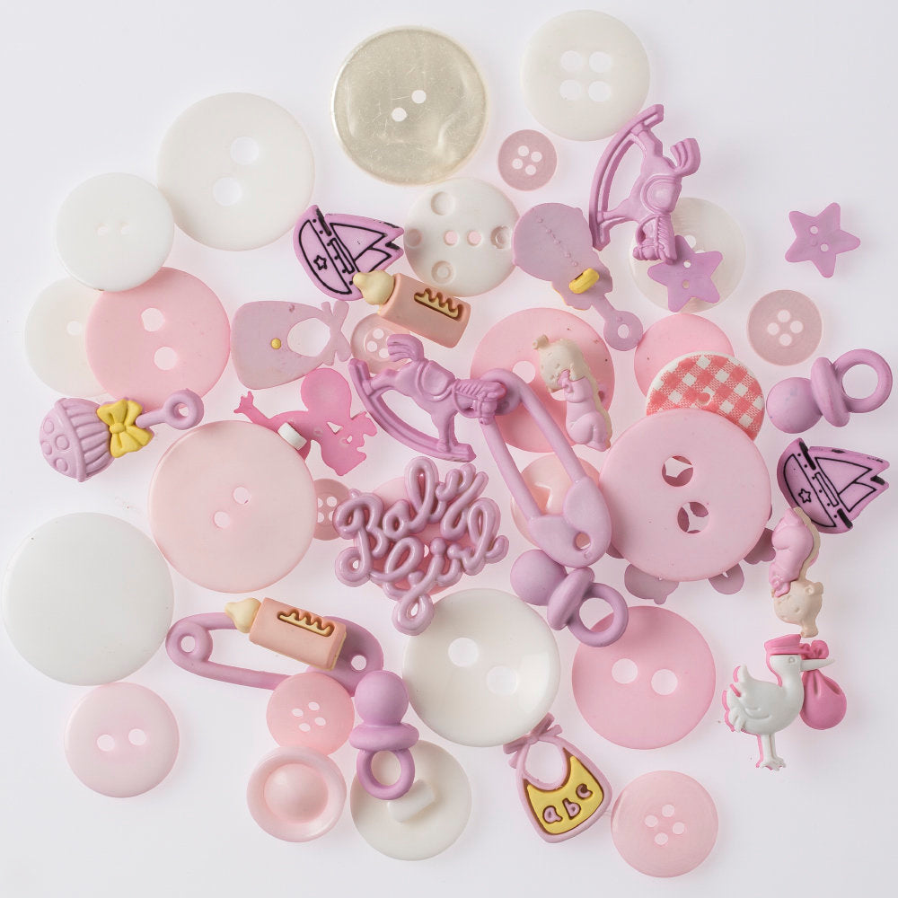 Buttons & Galore Decorative Baby Button, Baby Girl