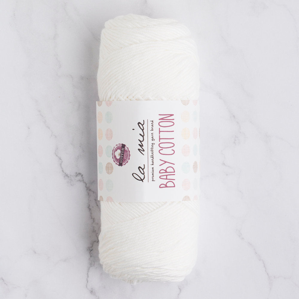 La Mia Baby Cotton Yarn, White - L001