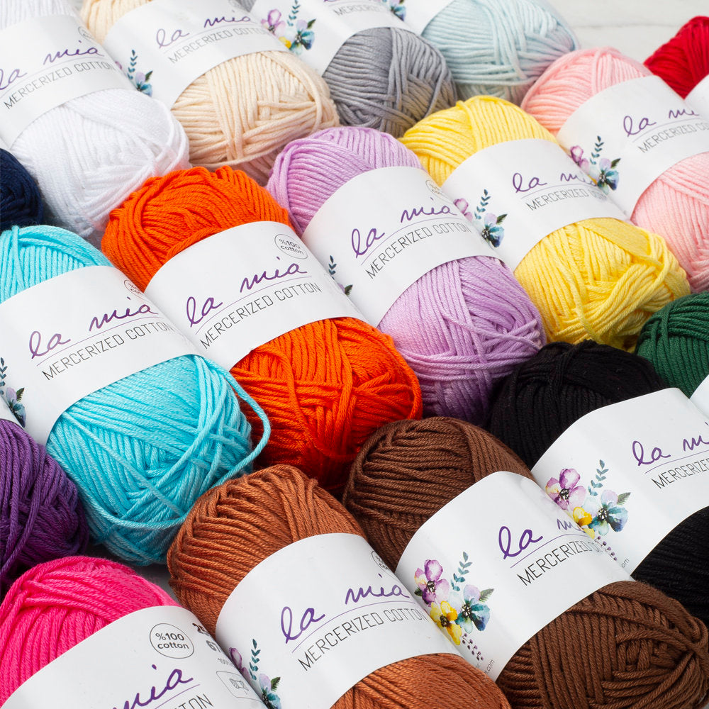 La Mia Mini Mercerized Cotton 20 Skeins Yarn, Assorted colors