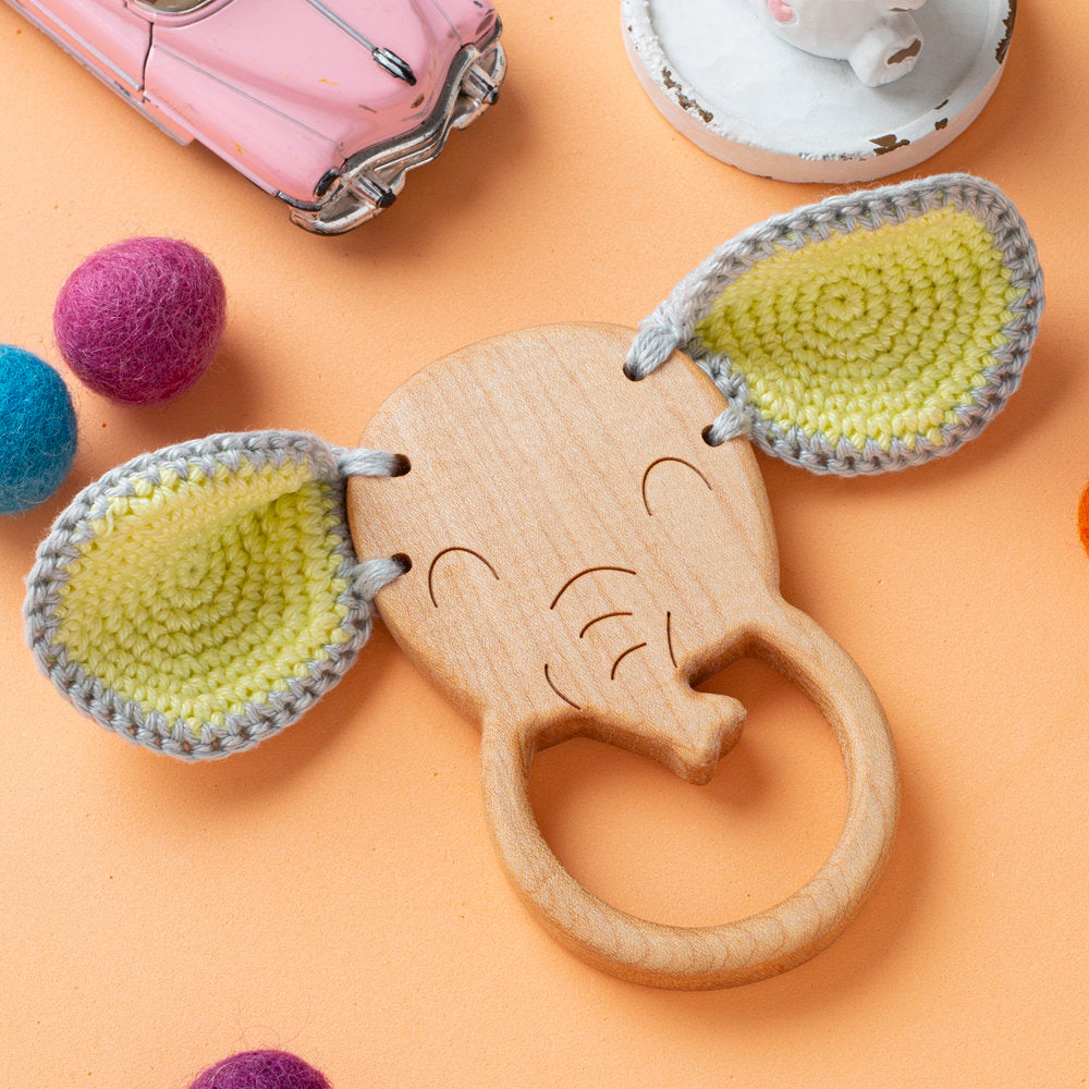 Hobi Baby Dolphin Shaped Organic Wooden Teething Ring - DK002