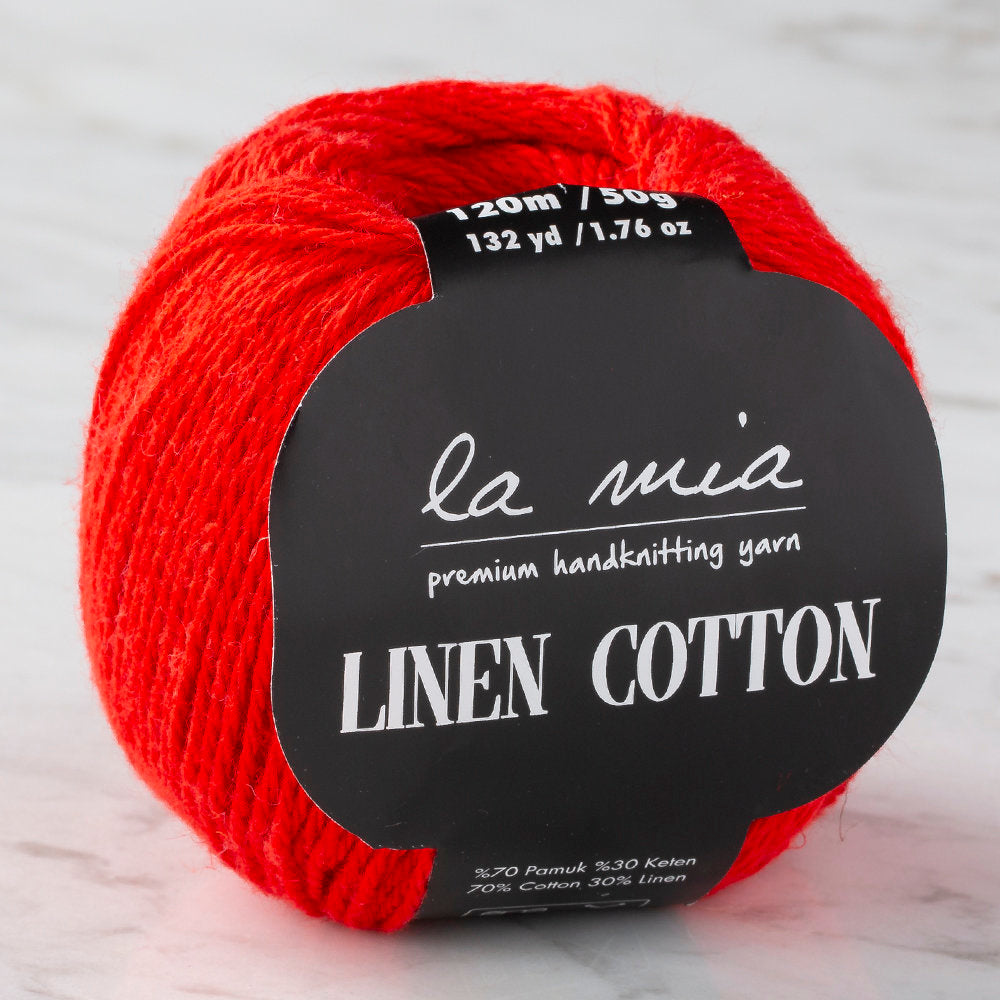La Mia Linen Cotton Yarn, Red - L004