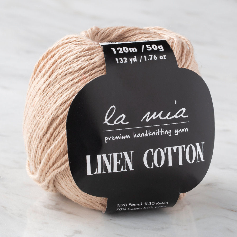 La Mia Linen Cotton Yarn, Brown - L197