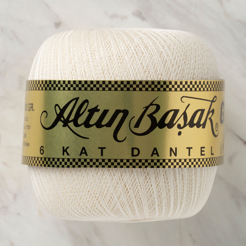 Altinbasak Gold No: 60 6 ply Lace Thead Ball, Cream - Cream