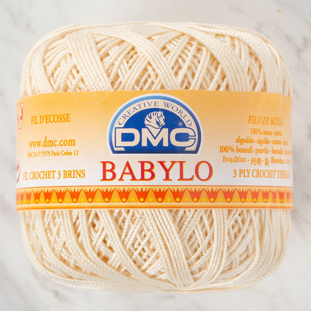 DMC Babylo 50g Cotton Crochet Thread No:10, Ecru - Ecru