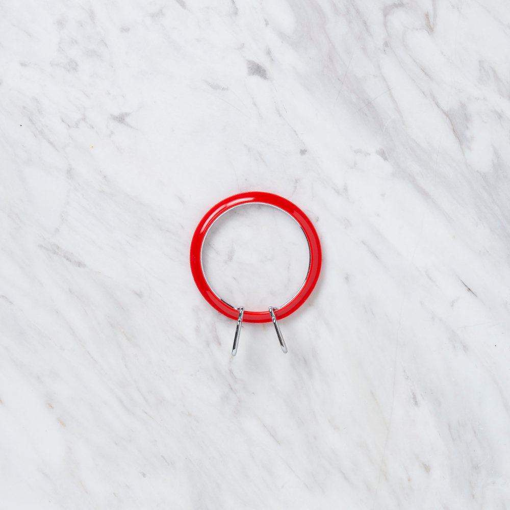 Nurge Metal Spring Tension Ring with Red Plastic Frame Embroidery Hoop, 58 mm