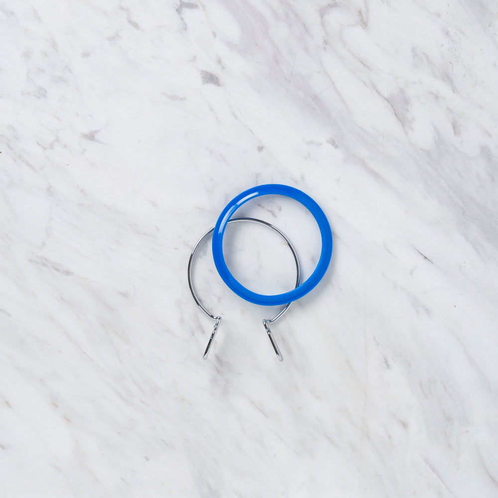Nurge Metal Spring Tension Ring with Blue Plastic Frame Embroidery Hoop, 58 mm