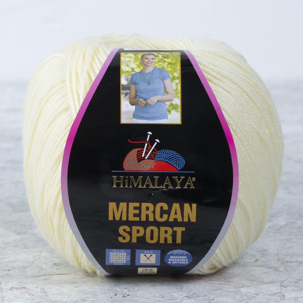 Himalaya Mercan Sport Yarn, Light Yellow - 101-33