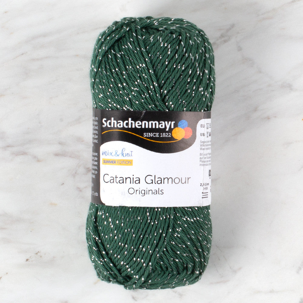 Schachenmayr Catania Glamour 50g Sparkly Yarn, Green - 00172