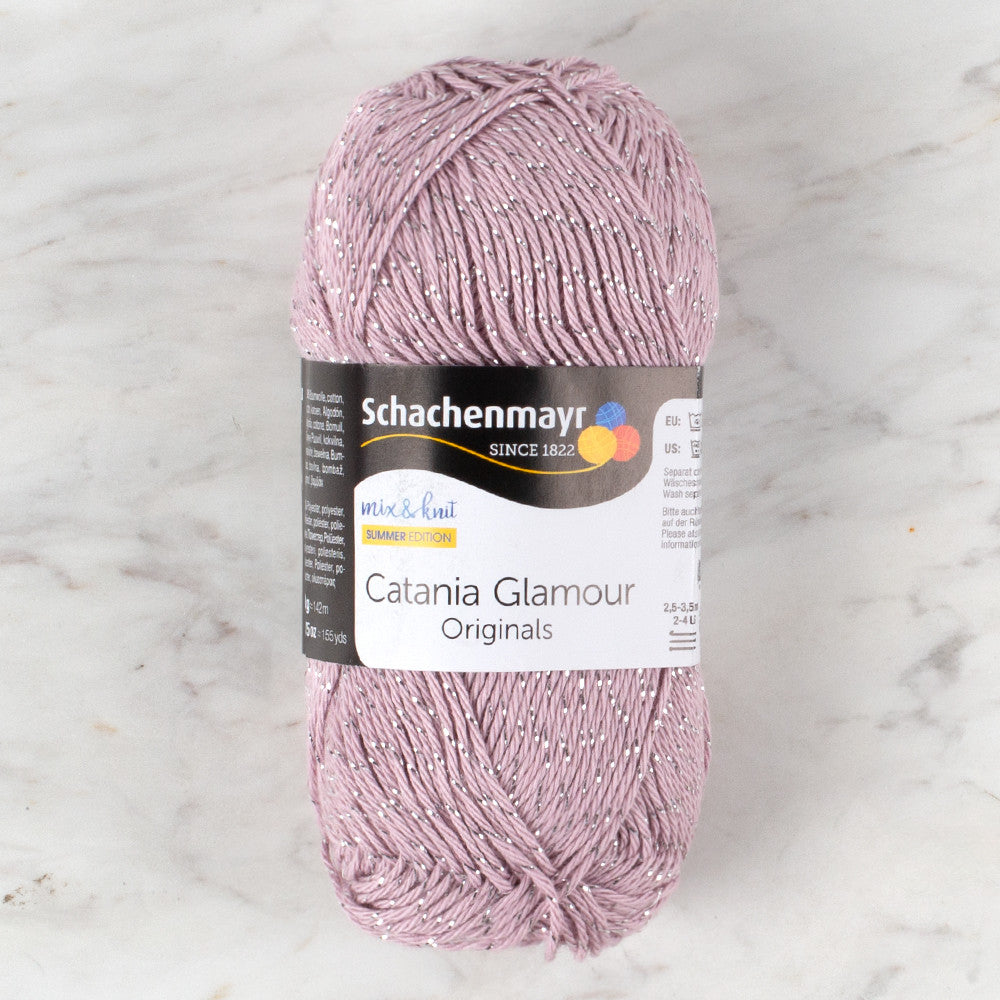 Schachenmayr Catania Glamour 50g Sparkly Yarn, Powder Pink - 00145