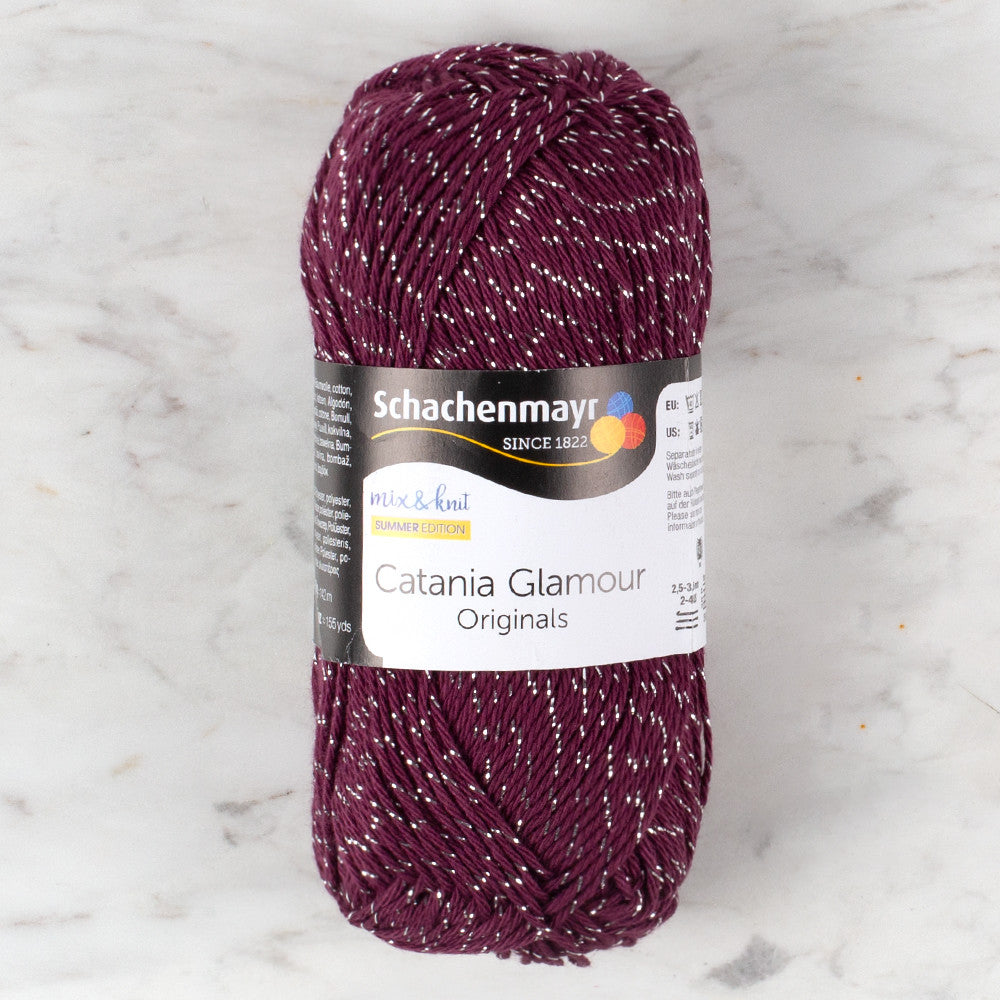 Schachenmayr Catania Glamour 50g Sparkly Yarn, Cherry Red - 00143